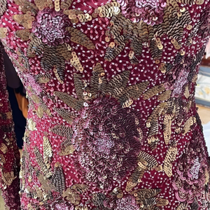 ชุดเดรสคลับคอกลมสวยหรูหราประดับด้วยลูกปัดเลื่อมยาวถึงพื้นเอวธรรมชาติปักลายเป็นทางการไข่มุกตรง - Product Image 1