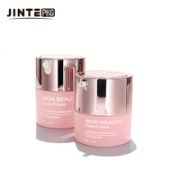 Emballages cosmétiques de luxe en plastique rose mat avec pompe sans air pour sérum et crème, contenants de 15 ml, 30 ml et 50 ml