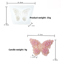 Vente flash Moule à bougie en forme de papillon 3D Moule à savon aromathérapie en forme de rose