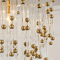 Lustre en verre cascade de luxe moderne américain, luminaire suspendu vintage pour escalier, salle à manger, chambre, villa, luminaire haut de gamme