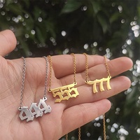 Collar de Acero Inoxidable Chapado en Oro de 18K con Número de Ángel, Joyería Impermeable y Resistente al Deslustre para Mujer, Personalizable al por Mayor