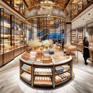 M & S Nuevas llegadas Pantalla de perfume de estilo retro medieval Iluminación LED Decoración de tienda interior Reseñas altas para tienda de perfumes - Product Image 5