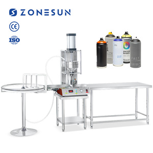 Machine de remplissage automatique de liquides chimiques pour peinture en aérosol métallique ZONESUN ZS-AQF1 avec structure d'alimentation en bouteille - Product Image 1