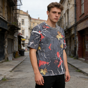 T-shirts décontractés pour hommes, personnalisés par le fabricant, en maille unie respirante, imprimés à l'écran, 100 % coton, motif délavé, coupe courte et régulière - Product Image 1