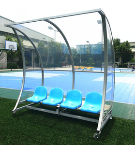 Abri portable pour équipe de football à 8 places avec cadre incurvé ACT, banc mobile pour joueurs de football avec sièges à godets NPY-ZKBB-8 - Product Image 5