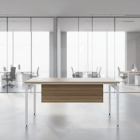 Bureau de direction moderne pliable, cadre en acier, plateau en bois durable, tables de conférence professionnelles, mobilier de bureau