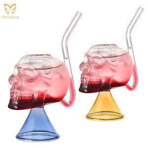 مصّاص دماء جمجمة مرشح زجاجي من الزجاج من القش مع بار لحفلات الزفاف - Product Image 5