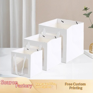 Wholesale <b>Square</b> Window Gift Bags Mother's Day Transparent Handle Large Holiday Packaging - Product Image 2