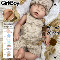 Poupées Reborn en Silicone Faite Main de 50 cm, Adorables, à Bouche Ouverte, avec Veines Visibles, Poupées Bébé de Collection pour Cadeau Souvenir de Fêtes