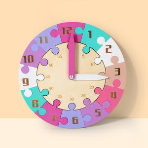<span class=keywords><strong>Vente</strong></span> flash - Horloge éducative pour enfants - Puzzle en bois - Éducation préscolaire - Cognition du temps - Jouet de puzzle - Product Image 6
