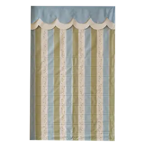 Cortina corta de estilo nórdico para ventana, persiana de tela, elevación romana en forma de abanico, pequeña