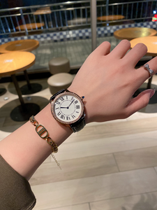 Reloj mecánico automático moderno y elegante con diamantes incrustados, correa de piel de vaca con diseño de cocodrilo marrón - Product Image 4