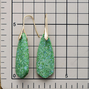 Bohemian Natural Stone Teardrop Pendant <b>Earrings</b> Green Silver Color Party Fashion Jewelry - Product Image 4