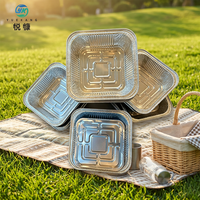 Conteneur en aluminium jetable compatible micro-ondes, boîte en aluminium pour l'emballage et le chauffage des repas quotidiens