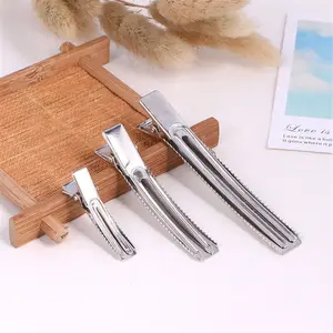 Double Prong DIY Silver Flat Metal Alligator Hair Clips for Bows Hairpins Hair Accessories