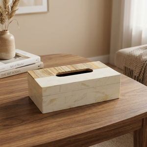 Boîte à mouchoirs rectangulaire en bois avec incrustation de bois naturel, utilisation intérieure, durable, taille moyenne, accessoires de salle de bain, décoration de table pour voiture - Product Image 1