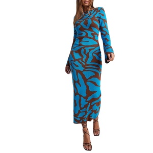 New Arrival Fashion Custom Wide Sleeve Knitted <strong>Maxi</strong> <strong>Dress</strong> Flared Long Sleeves Bodycon Women's <strong>Dress</strong> Spring Autumn Casual Wear - Product Image 6