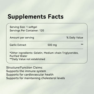 Kapsul Minyak Bawang Putih Antioksidan Dewasa Laris Manis, Produsen Kustom OEM 500mg/1000mg - Product Image 2