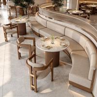 Tables et chaises de restaurant modernes minimalistes en bois massif, canapés de café, ensembles table-chaise thématiques pour salons de thé