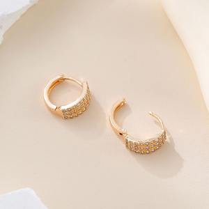 Nouveau haut de gamme luxe cercle cuivre Micro plein Zircon boucles d'oreilles Unique Vintage Design crochet d'oreille pour les femmes élégant à la mode - Product Image 4