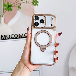 Funda Transparente Brillante de Acrílico para Teléfono con Soporte Giratorio de 360 Grados para iPhone 17 Pro Max, Funda Protectora Antigolpes para iPhone 17 - Product Image 1