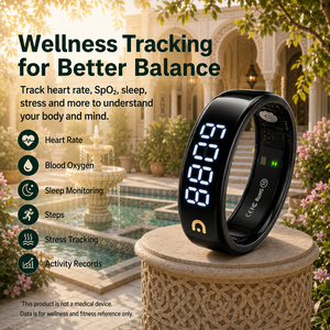 Stainless Steel <b>Electronic</b> Tasbeeh Zikr Counter Ring with OLED Display Qibla Direction Finder for Muslim Worship - Product Image 3