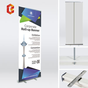 Set spanduk dapat ditarik Promosi 50 buah dudukan aluminium dengan spanduk cetak kustom - Product Image 3