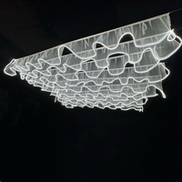 Nouvelle Décoration de Rideau en Gaze de Coton de Luxe avec Bande LED pour Mariage, Fête, Camping en Plein Air, Ambiance de Restaurant