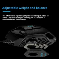 Souris de jeu ergonomique filaire G502 HERO pour droitiers, USB, rétroéclairage RVB, rechargeable, 11 touches programmables, capteur optoélectronique