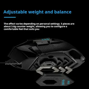 Souris de jeu filaire <span class=keywords><strong>G502</strong></span> <span class=keywords><strong>HERO</strong></span> pour droitiers, rétroéclairage <span class=keywords><strong>RGB</strong></span>, rechargeable, 11 touches programmables, capteur mécanique, pour gagner au PUBG - Product Image 4