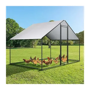 Modern Black Detachable Farmhouse Metal Chicken Cage Chicken Pen For Hens