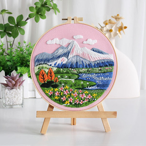 Paysage DIY Points <span class=keywords><strong>De</strong></span> <span class=keywords><strong>Broderie</strong></span> <span class=keywords><strong>Point</strong></span> <span class=keywords><strong>De</strong></span> <span class=keywords><strong>Croix</strong></span> Kits avec Fleur Estampée Motifs Kit <span class=keywords><strong>De</strong></span> <span class=keywords><strong>Broderie</strong></span> pour Débutants Adultes - Product Image 5