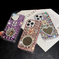 Coque de téléphone portable de luxe faite à la main avec diamants étincelants pour iPhone Xr Xs 7 8 11 12 13 14 15 16 17 Plus Pro Max