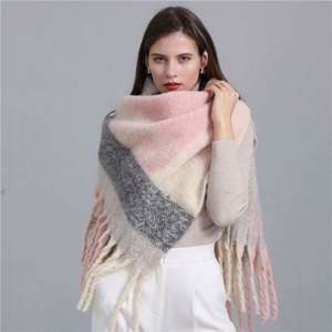 Elegante Bufanda de Lujo a Cuadros de Cachemira 2022, Bufanda de Invierno para Mujer, Chales y Pañuelos de Pashmina - Product Image 3