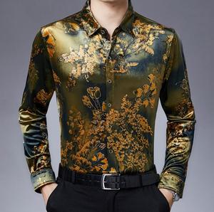 <span class=keywords><strong>Chemise</strong></span> décontractée à manches longues à col rabattu, imprimé, nouvelle collection printemps-automne, <span class=keywords><strong>velours</strong></span> doré, <span class=keywords><strong>chemise</strong></span> décontractée pour <span class=keywords><strong>homme</strong></span>, bonne qualité - Product Image 6