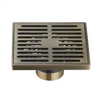 Siphon de sol carré moderne en laiton chromé de 4 pouces, anti-colmatage, écologique, anti-corrosion, pour hôtels, maisons, hôpitaux, salles de bain