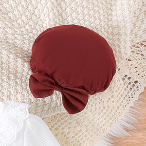 I bambini bianchi dell'autunno 2024 indossano la gonna a fiocco da principessa bordeaux alla moda con collo floreale con cappello abbigliamento Boutique per ragazze - Product Image 2