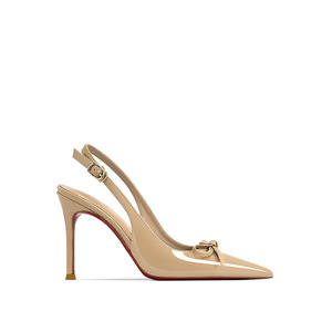<span class=keywords><strong>Sandalias</strong></span> de tacón alto para mujer, color burdeos, con un solo tirante, espalda descubierta, tacón fino y puntiagudo, con detalles de lazo, estilo moderno - Product Image 6