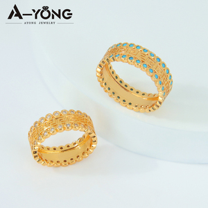 Anéis Elegantes de Design Europeu e Americano em Ouro 18k com Zircônia Azul para Mulheres, Atacado em Estoque, Presentes para Festas - Product Image 4