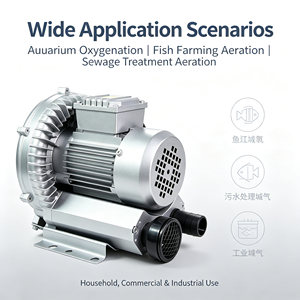 Souffleur annulaire électrique CC haute pression en acier inoxydable 350W, souffleur d'air vortex pour aération d'aquarium et traitement des eaux usées en vrac - Product Image 3