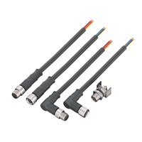 AOHUA 3PIN Straigth/Elbow Plug Moulé 20/22/24 AWG Câble PVC M08 Connecteur Métallique Mâle à Femelle IP67 Connecteur de Capteur Led