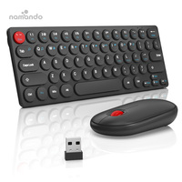 Clavier et souris sans fil 2,4 G Combo Clavier ultra fin et souris ergonomique pour ordinateur de bureau PC portable et Windows