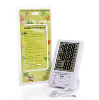 ABS Thermo-Hygrometer with LCD Display -40-70 Temperature Range 10%-99% Humidity Large LCD Clock Thermometer