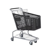 chariot de magasin en acier de poussée de main de 4roues pliant chariot de chariot à provisions chariot de marché de supermarché