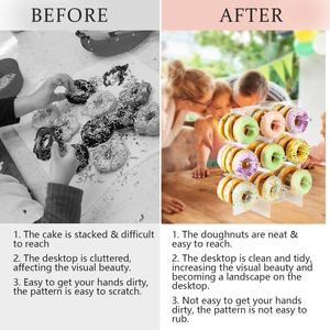 Soporte de donut acrílico reutilizable de doble cara Bagels con capacidad para 9 o 18 donuts para fiesta de Baby Shower boda cumpleaños - Product Image 5