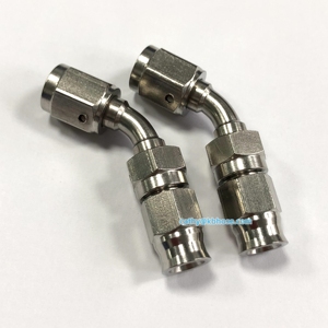 An3 3an 45 90 degrés acier inoxydable femelle pivotant ligne <span class=keywords><strong>de</strong></span> <span class=keywords><strong>frein</strong></span> <span class=keywords><strong>tuyau</strong></span> extrémités raccords adaptateurs avec insert <span class=keywords><strong>olive</strong></span> en cuivre - Product Image 4