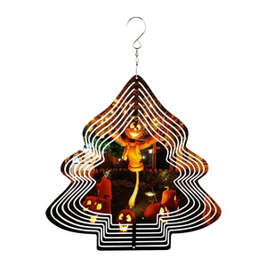 Sublimazione wind spinner blank 10 pollici Double Side sublimazione alluminio metallo wind spinners decorazione ornamenti per l'<span class=keywords><strong>albero</strong></span> di natale - Product Image 1