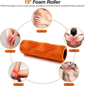 Rouleau de massage en mousse haute densité pour le dos, pour la relaxation des tissus profonds, le massage musculaire, le fitness, le yoga et le Pilates, ciblant les points myofasciaux - Product Image 3