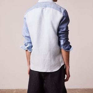 Chất Lượng Cao Nối Mô Hình Nút Xuống Giản Dị Linen Áo Sơ Mi Nam - Product Image 3