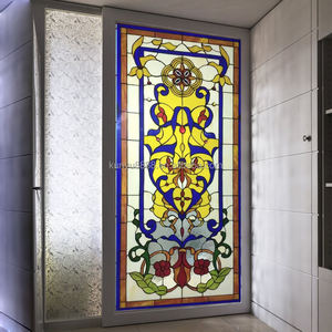 Fournisseur chinois de vitraux Tiffany européens solides avec motif floral pour la conception de fenêtres et de portes de maisons et d'églises - Product Image 1
